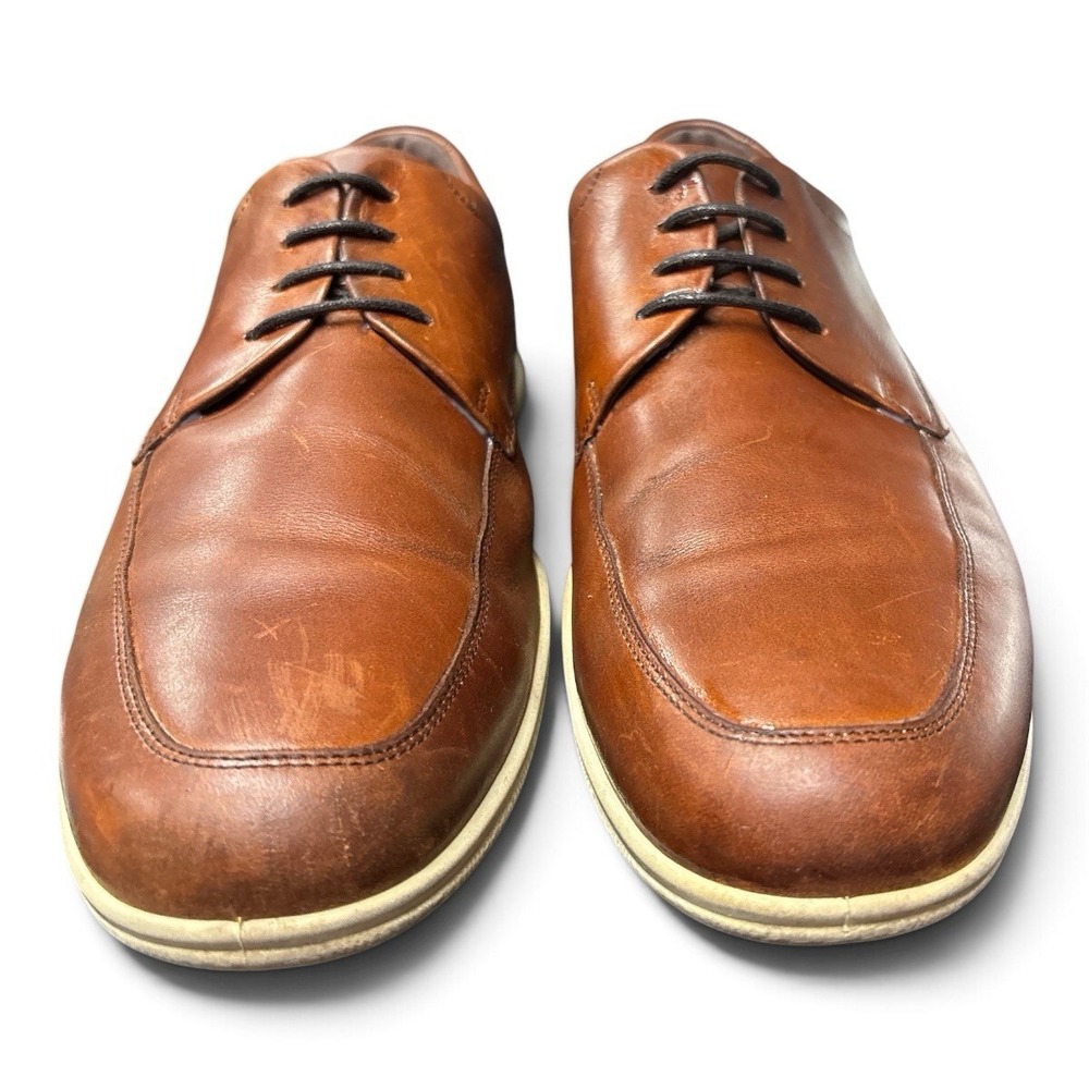 ECCO Men's Brown Leather Apron Toe Oxford Comfort Shoes EU 43 US 9–9.5 - Picture 3 of 7